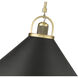 Artistan 1 Light 13.1 inch Vintage Brass/Matte Black Indoor Pendant Ceiling Light